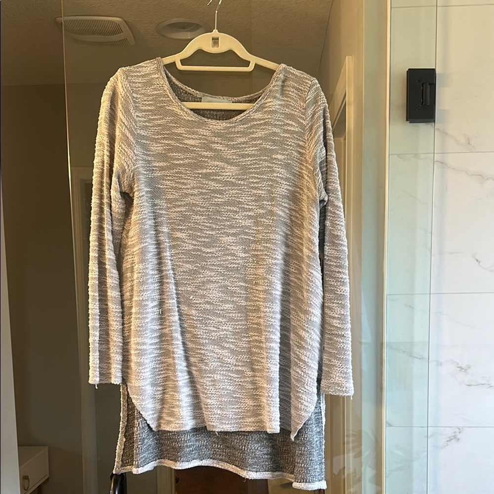 Gray Boxy 3/4 Sleeve Tunic Top